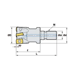 Kép 2/2 - HFMDM 021R-3-M10-LN06 felcsavarozható nagy előtolású maró