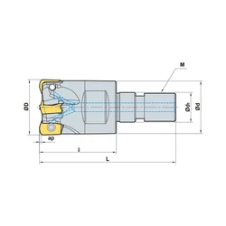 Kép 2/2 - HFMM 1010HR-M06 felcsavarozható nagy előtolású maró