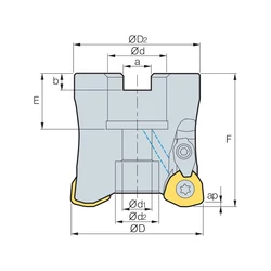 Kép 2/2 - HRMCM 13080HR-5 nagy előtolású feltűzhető maró