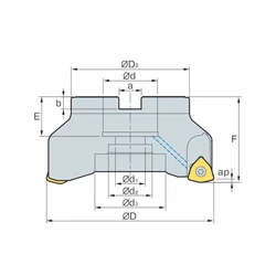 Kép 2/2 - HRMDCM 13080HR-6 nagy előtolású feltűzhető maró