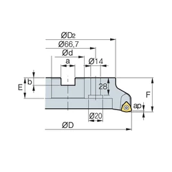 Kép 2/2 - HRMDCM 16160R-8 nagy előtolású feltűzhető maró