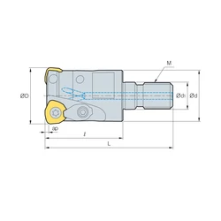 Kép 2/2 - HRMM 0820HR-M10 nagy előtolású felcsavarozható maró