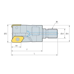 Kép 2/2 - PAXM 5032HR-A-M16 felcsavarozható sarokmaró