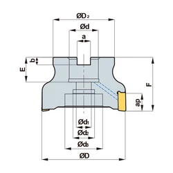 Kép 2/2 - TP2PCM 040R-16-3-LN17 feltűzhető tangenciális sarokmaró