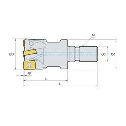 Kép 2/2 - HFMDM 012R-3-M06-LN04 felcsavarozható nagy előtolású maró