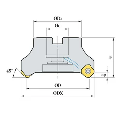 Kép 2/2 - RMX8ACM 063R-22-6-SA14 feltűzhető sarokmaró