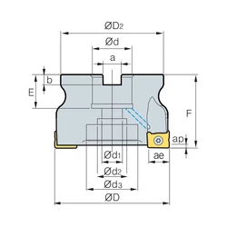 Kép 2/2 - RM4ZCM4080HR feltűzhető sarokmaró