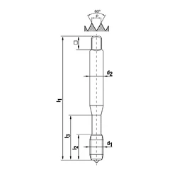 Kép 2/2 - Menetfúró M2~M10 2-6H 4044 gépi csavart hornyú