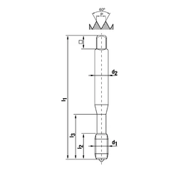 Kép 2/2 - Menetfúró M3~M10 6HX 7225/81 gépi egyenes hornyú