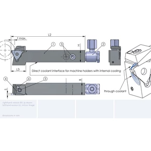 L.207.1212.2-IK belső hűtéses beszúrókés 12x12x100