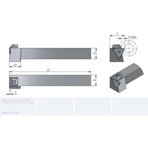 R.0.738.2525.2-D beszúrókés 90° 25x25x150