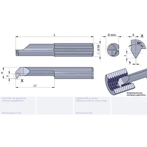 L005.0407-20/CN45F Ultramini keményfém betét belső menetesztergáláshoz