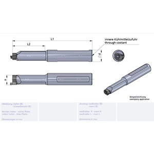 R614.A158.3HM Minicut keményfém furatkés tartó homlokbeszúró betéthez