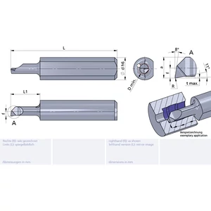 RM050.05-2/K10F Ultramini keményfém furatkés betét