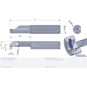L005.0150-20/CN45F Ultramini keményfém beszúró furatkés betét