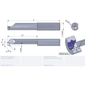 R006-0.50-25/K10F Ultramini keményfém beszúró furatkés betét