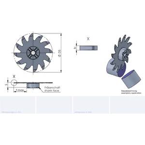 X1250.0050.00/P04C B=0.5 cserélhető darabolófej