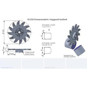 X1250.X200.02/P04C B=2.0 cserélhető darabolófej