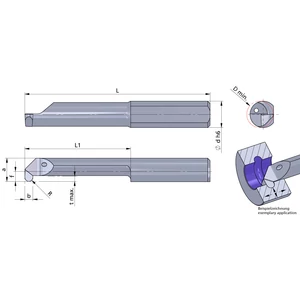 RP05-0.58-20/P04C Ultramini keményfém beszúró furatkés betét