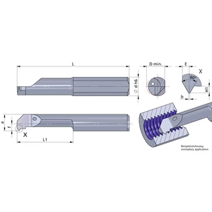 R1P7.0815-15/P04C Ultramini keményfém betét belső menetesztergáláshoz