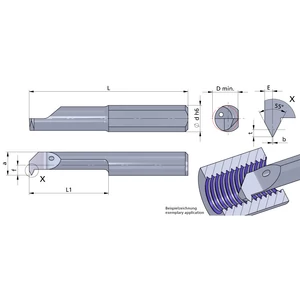 RP06.5524-15/P04C Ultramini keményfém betét belső menetesztergáláshoz