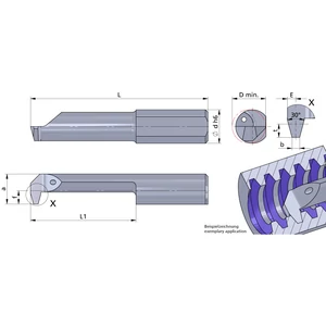 RP07.1220-30/P04C Ultramini keményfém betét belső menetesztergáláshoz