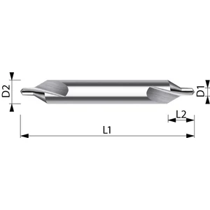 608 D0,5~D6,30 keményfém központfúró HA BLANK