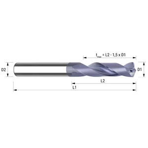 843 Nagy teljesítményű belsőhűtéses D3~D20 3xD HA TIALN INOX keményfém fúró