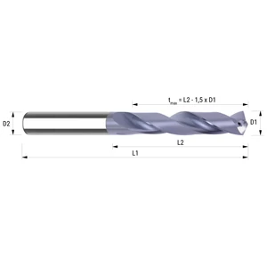 845 Nagy teljesítményű belsőhűtéses D3~D20 5xD HA TIALN INOX keményfém fúró